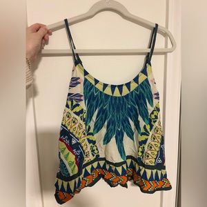 Tribal print flowy crop top